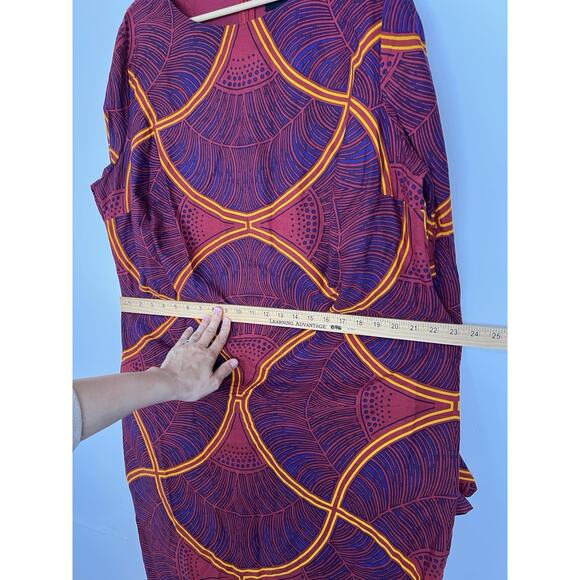 Size 14 Ashro Sheath Pink Yellow Datenight Party Cruise Dress African Ankara - Picture 4 of 12